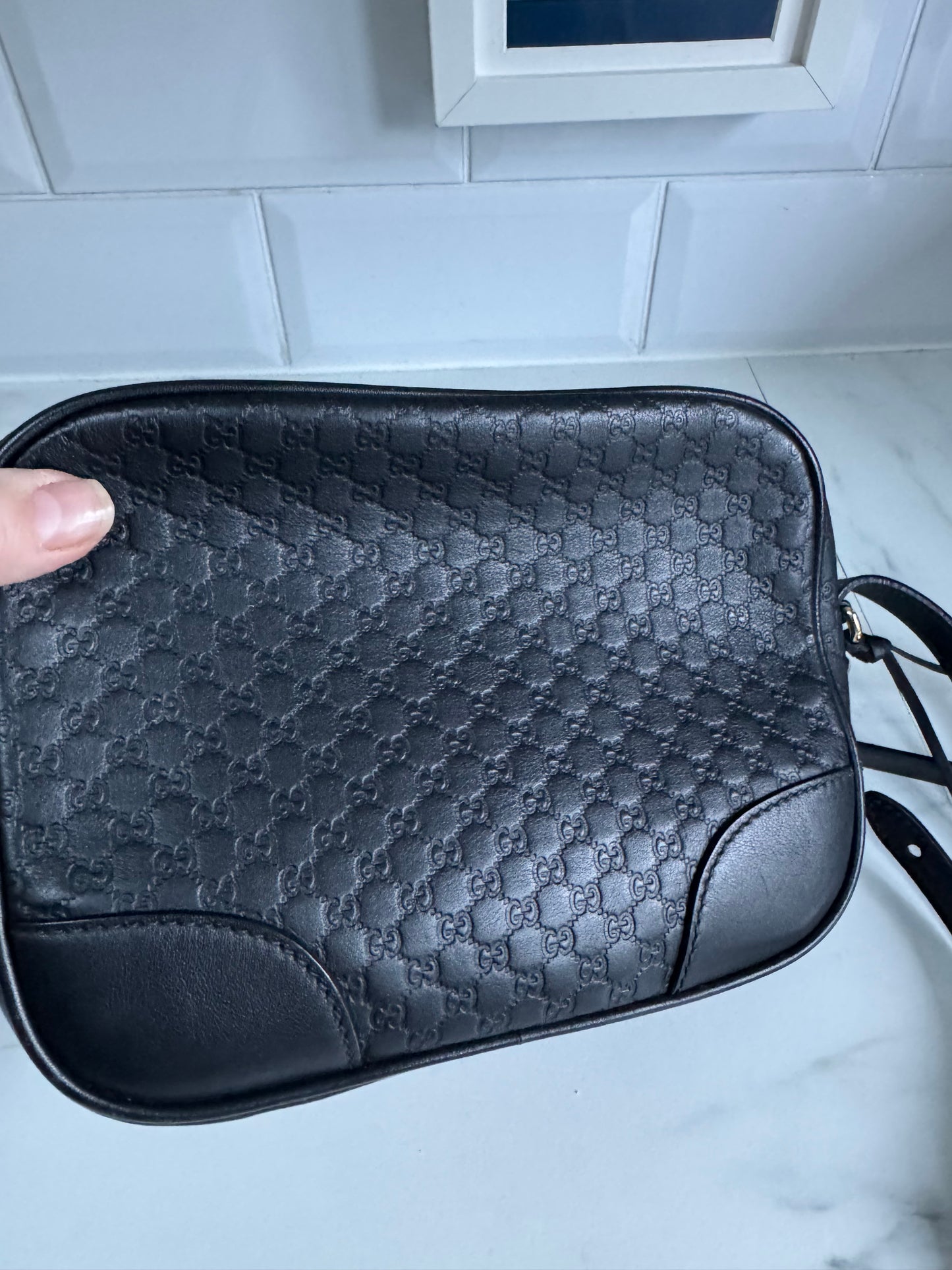 Gucci Micro Guccissima Bree Cross Body Bag - Black