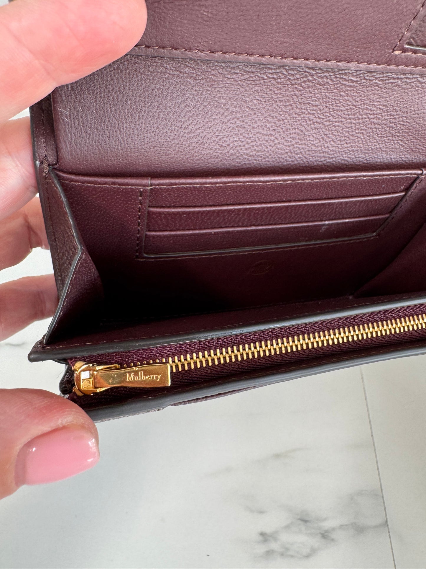 Mulberry Medium Continental French Purse - Oxblood