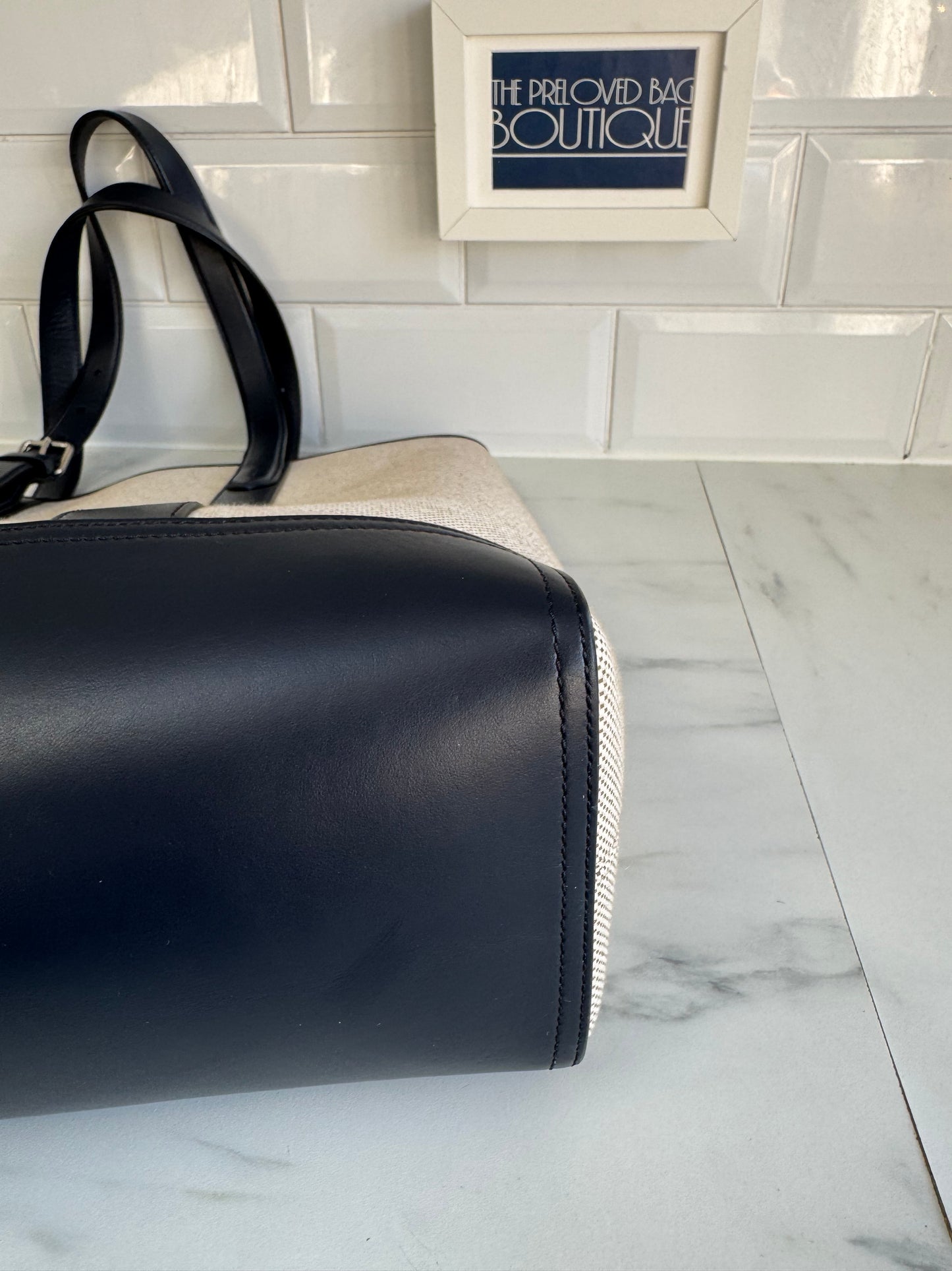 Mulberry Heritage tote - Canvas and Midnight Smooth Calf