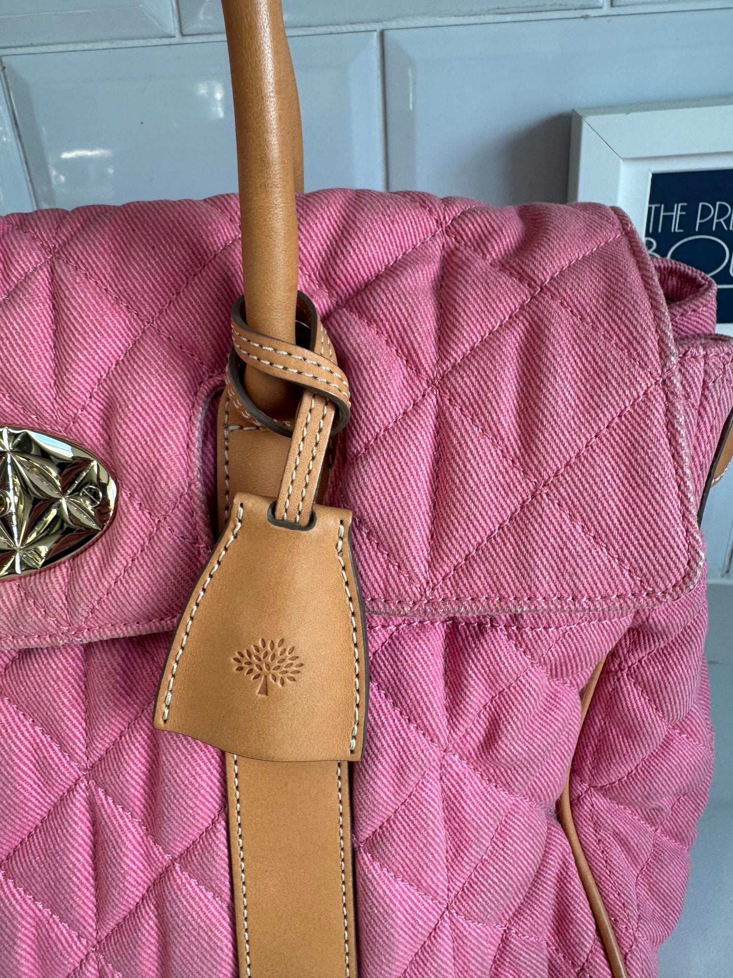 Mulberry Denim Quilted Bayswater - Candy Pink