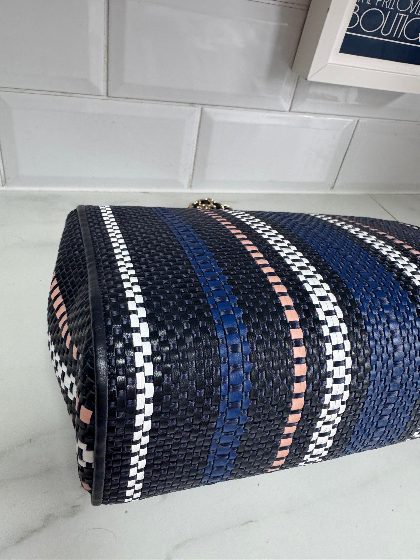 Mulberry Medium Twilight Rafia Lily - blue, pink, black and white