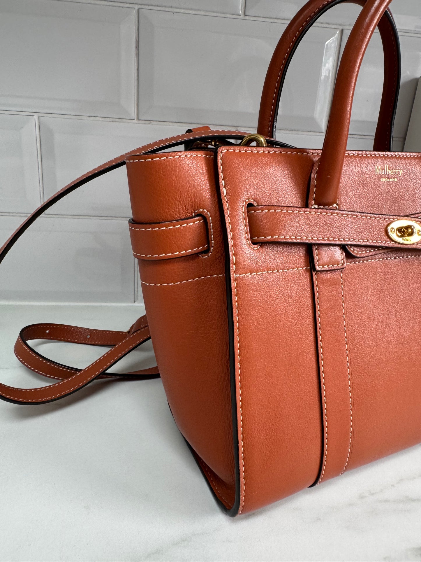 Mulberry Small Zipped Bayswater - Rust