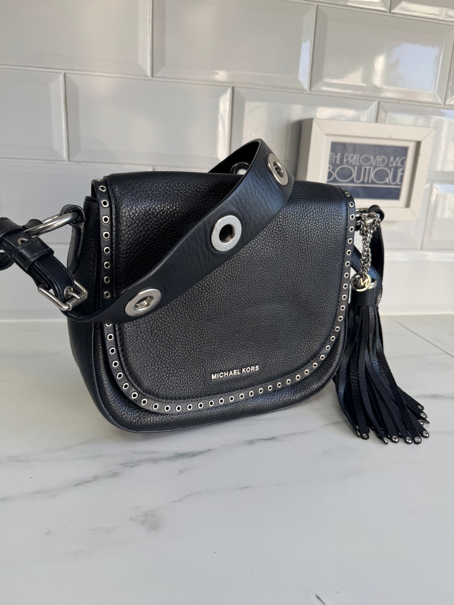 Michael Kors Brooklyn Saddle Bag - Black