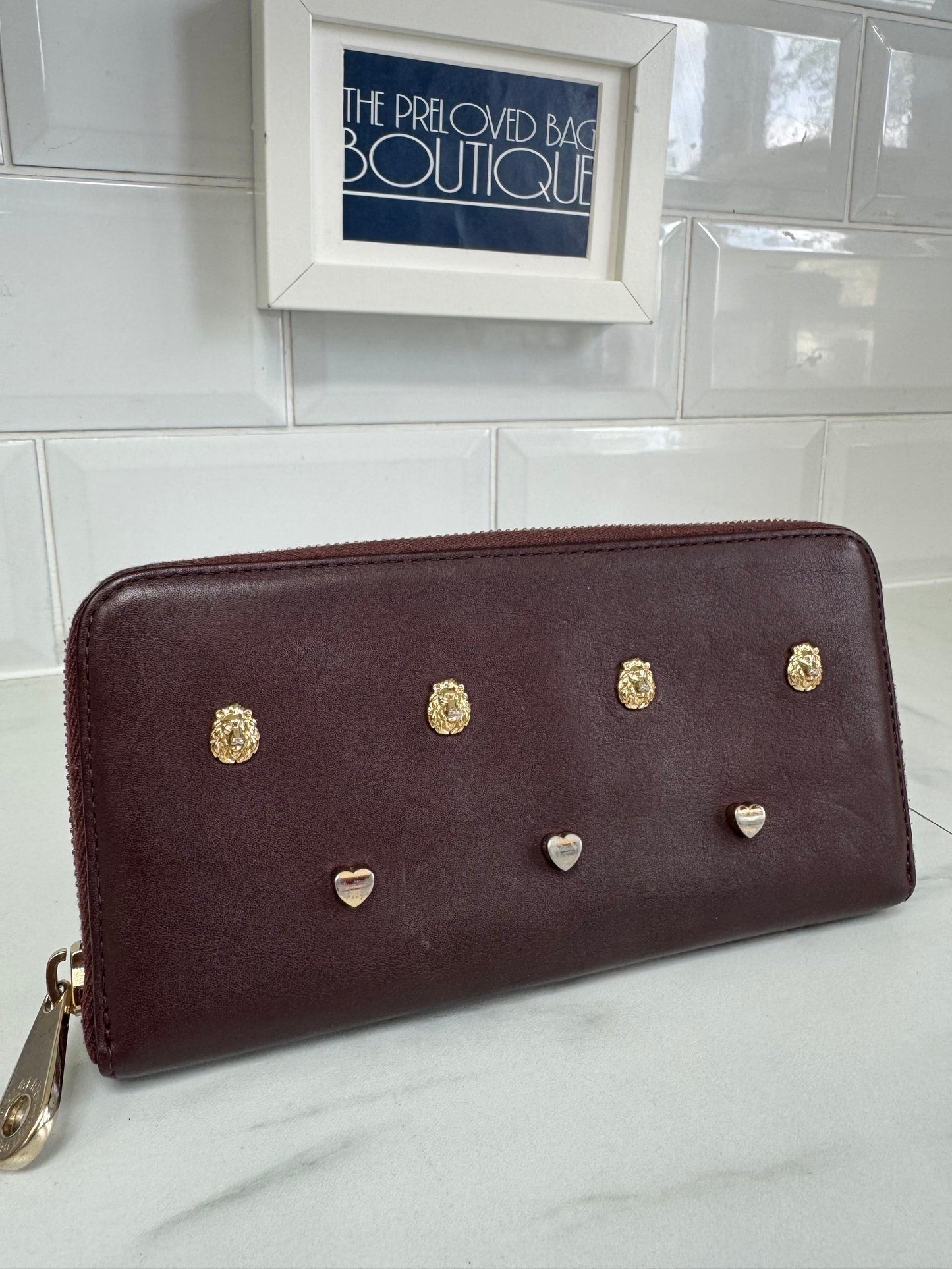 Mulberry Cara Rivet Long Continental Wallet - Oxblood