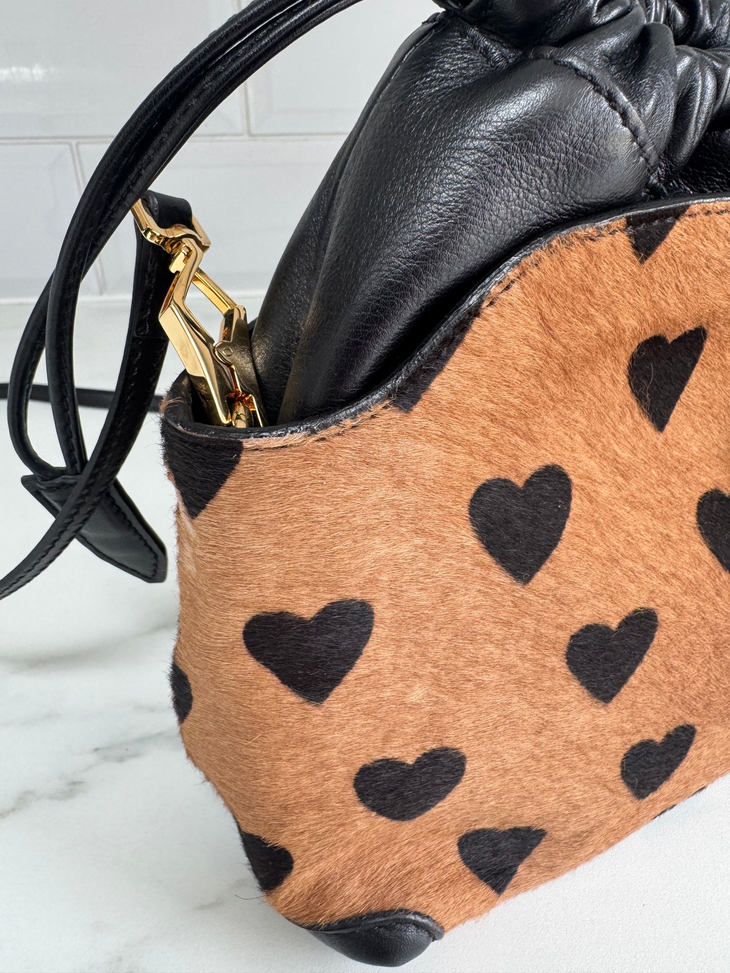 Burberry Little Crush Heart & Lock Bag - Brown and Black