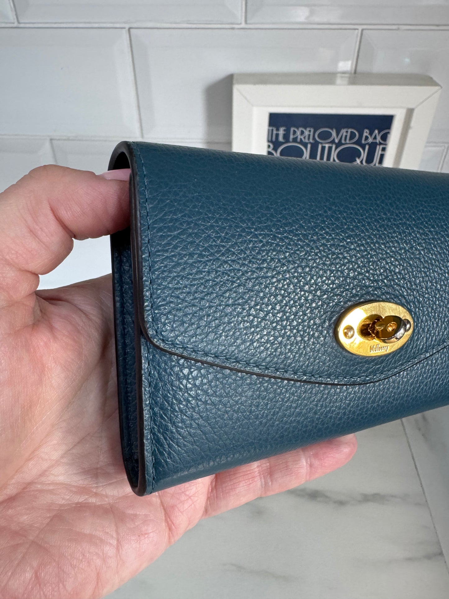 Mulberry Medium Darley Wallet - Deep Sea