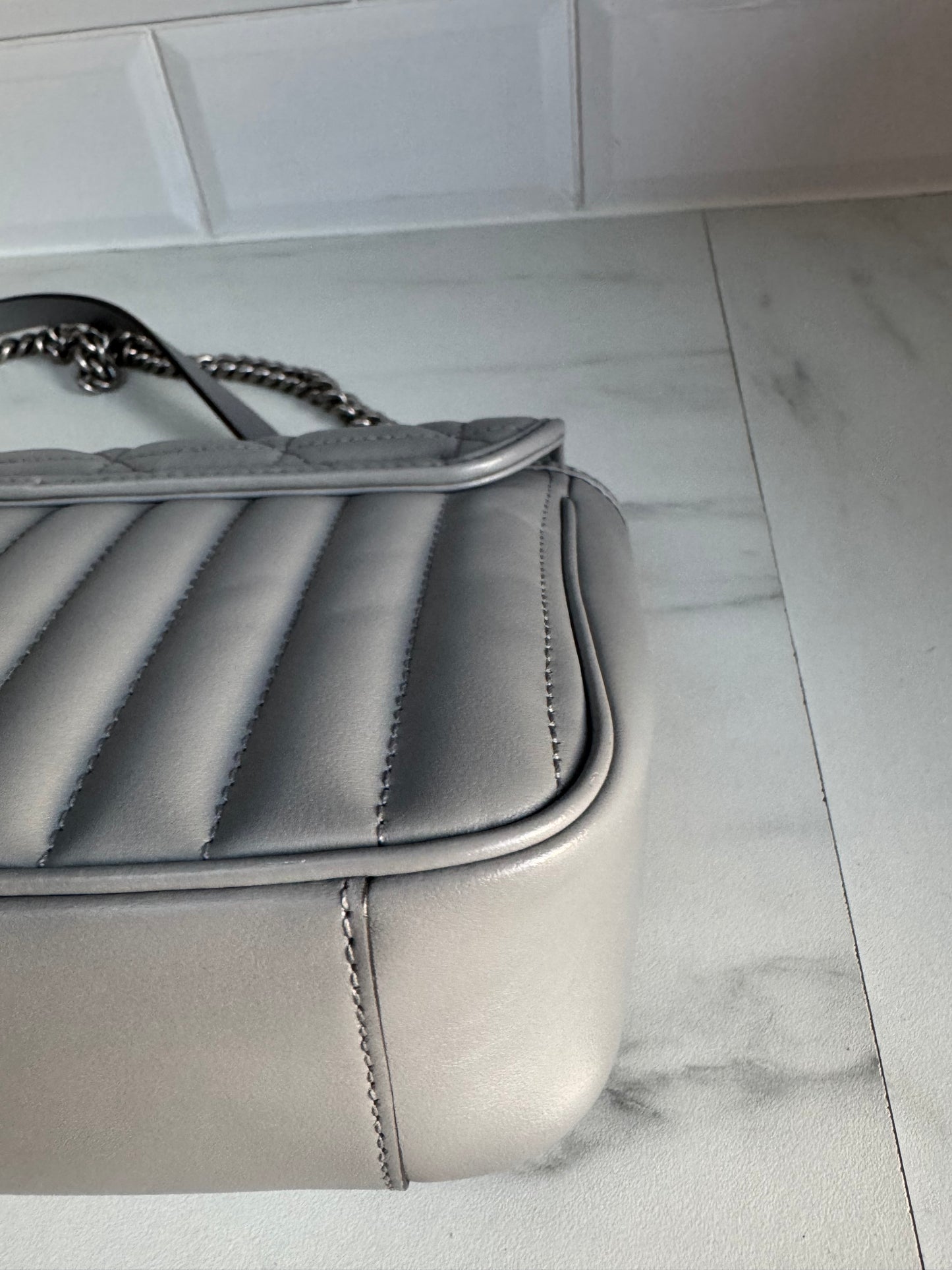 Gucci GG Marmont Shoulder Bag - Grey