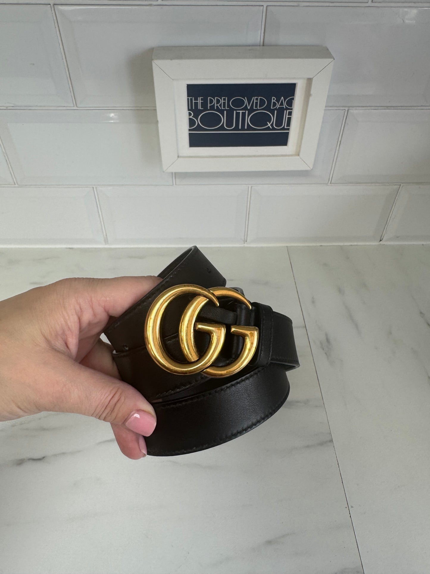 Gucci Marmont Wide Belt (3) - Black