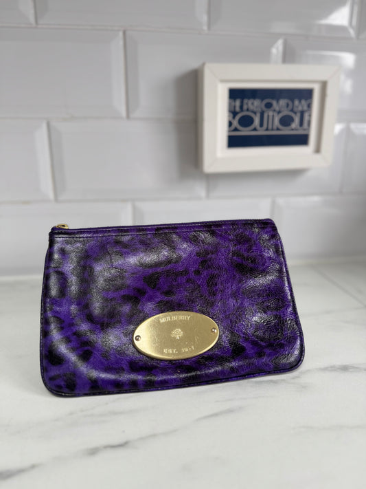 Mulberry Mitzy Zip Top Pouch - Purple Animal sprint
