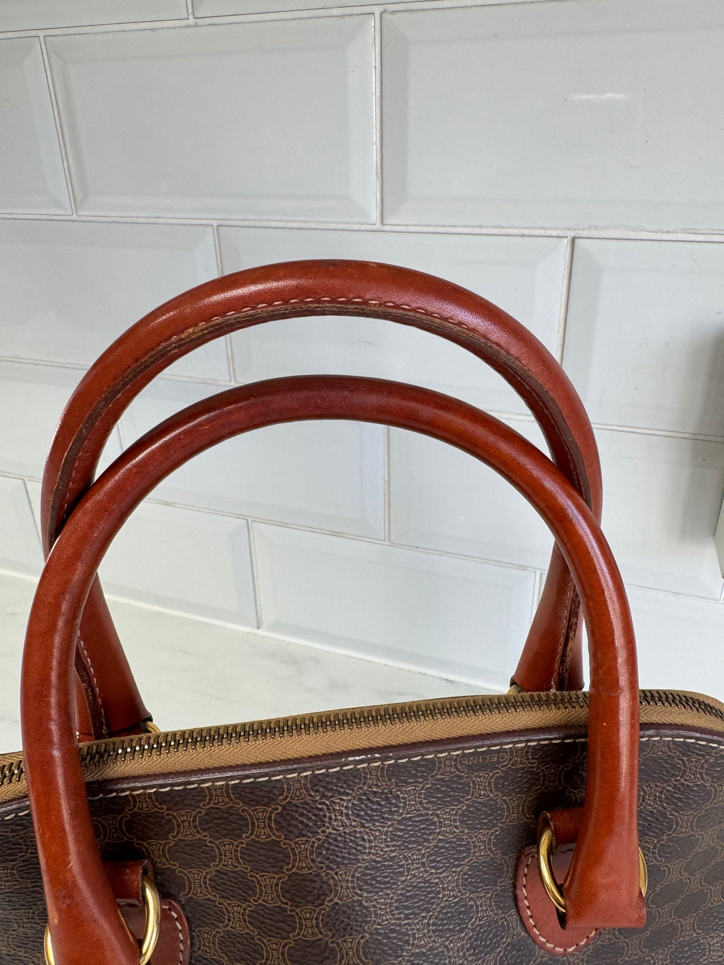 Celine Macadam Dome Bag - Monogram Brown