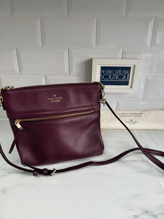 Kate Spade Crossbody Messenger Bag - Burgundy