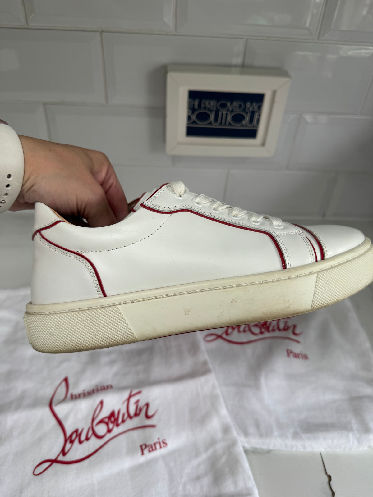 Christian Louboutin Viera Sneakers - White and Red