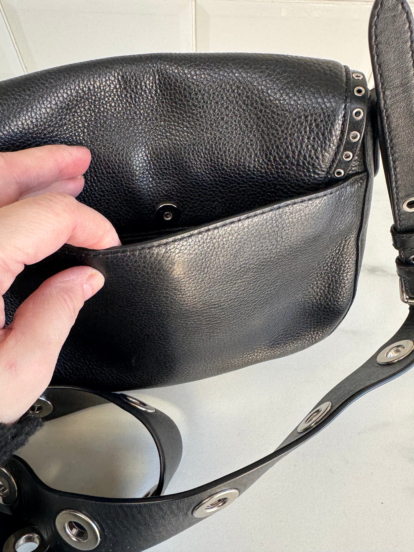 Michael Kors Brooklyn Saddle Bag - Black