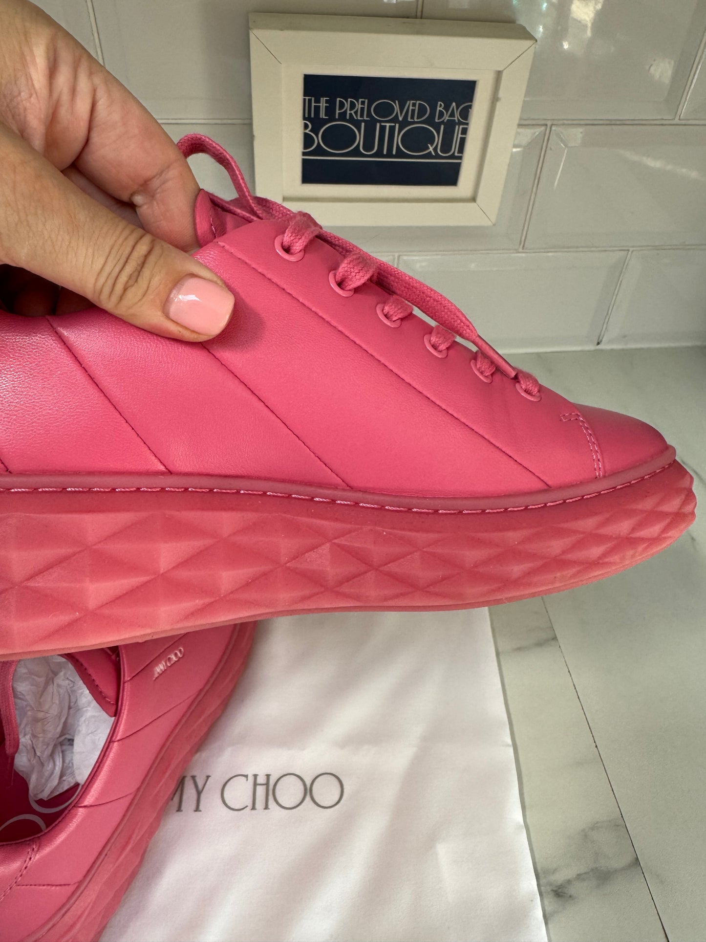 Jimmy Choo Diamond Light Maxi Trainers - Candy Pink