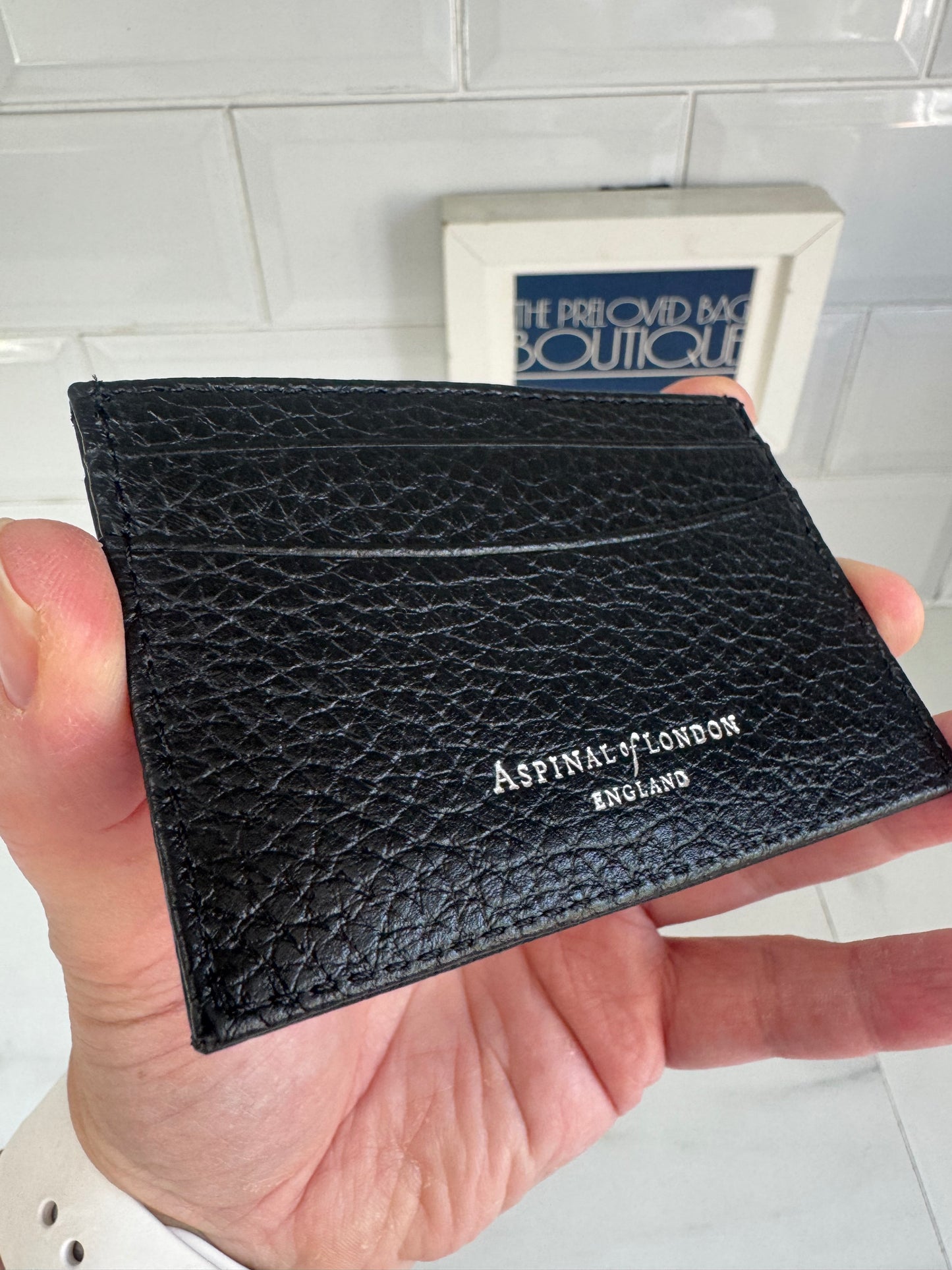 Aspinal of London Zip top clutch & Card Holder - Black
