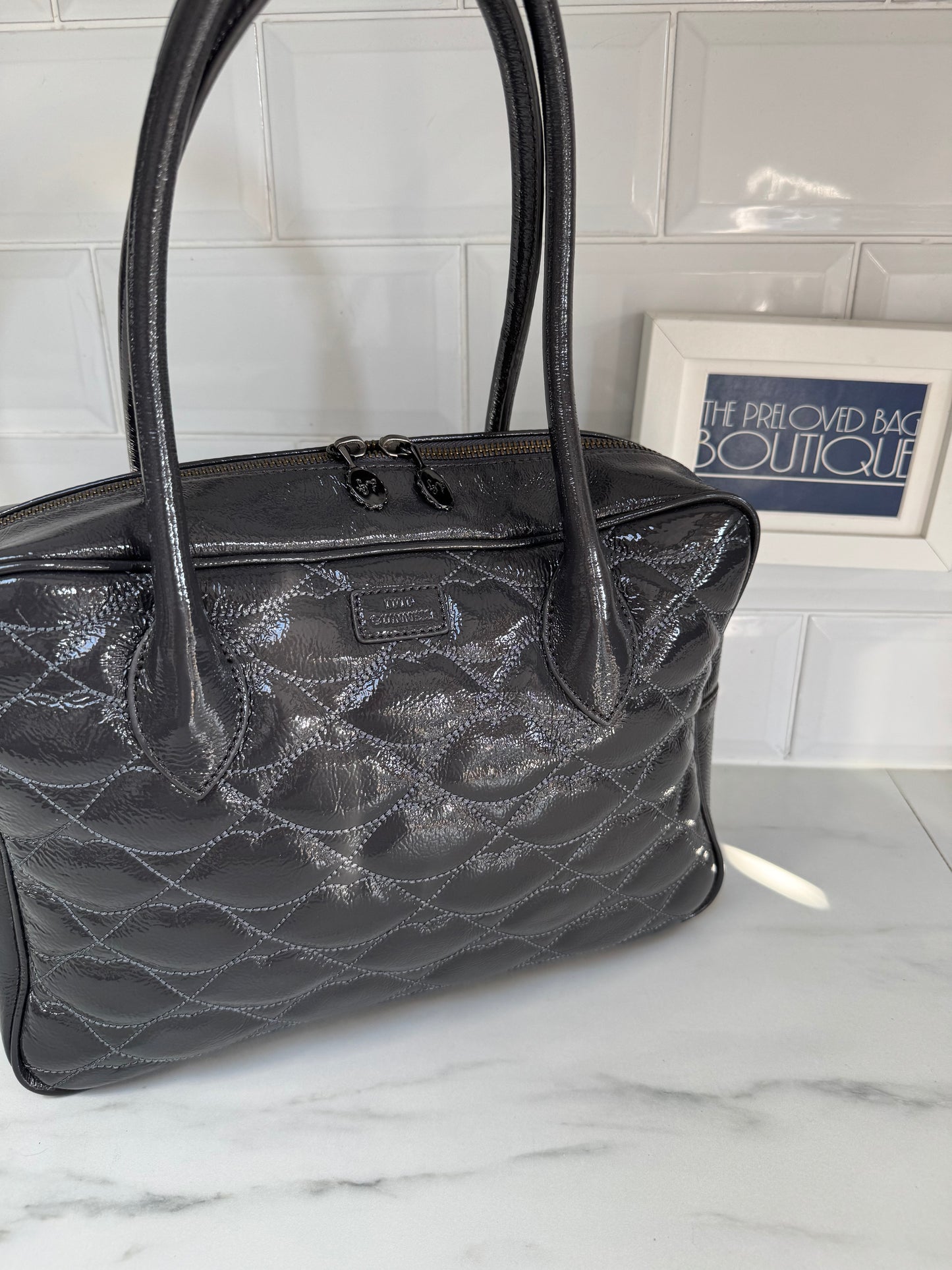 Lulu Guinness “Lips” Jenny Tote - Grey