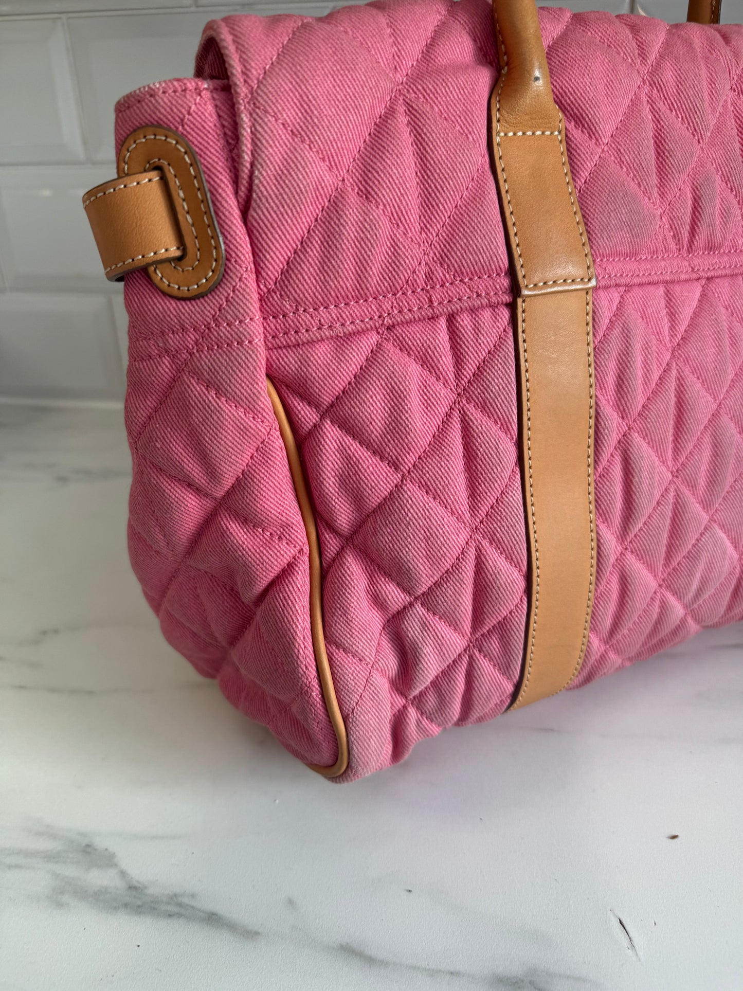 Mulberry Denim Quilted Bayswater - Candy Pink