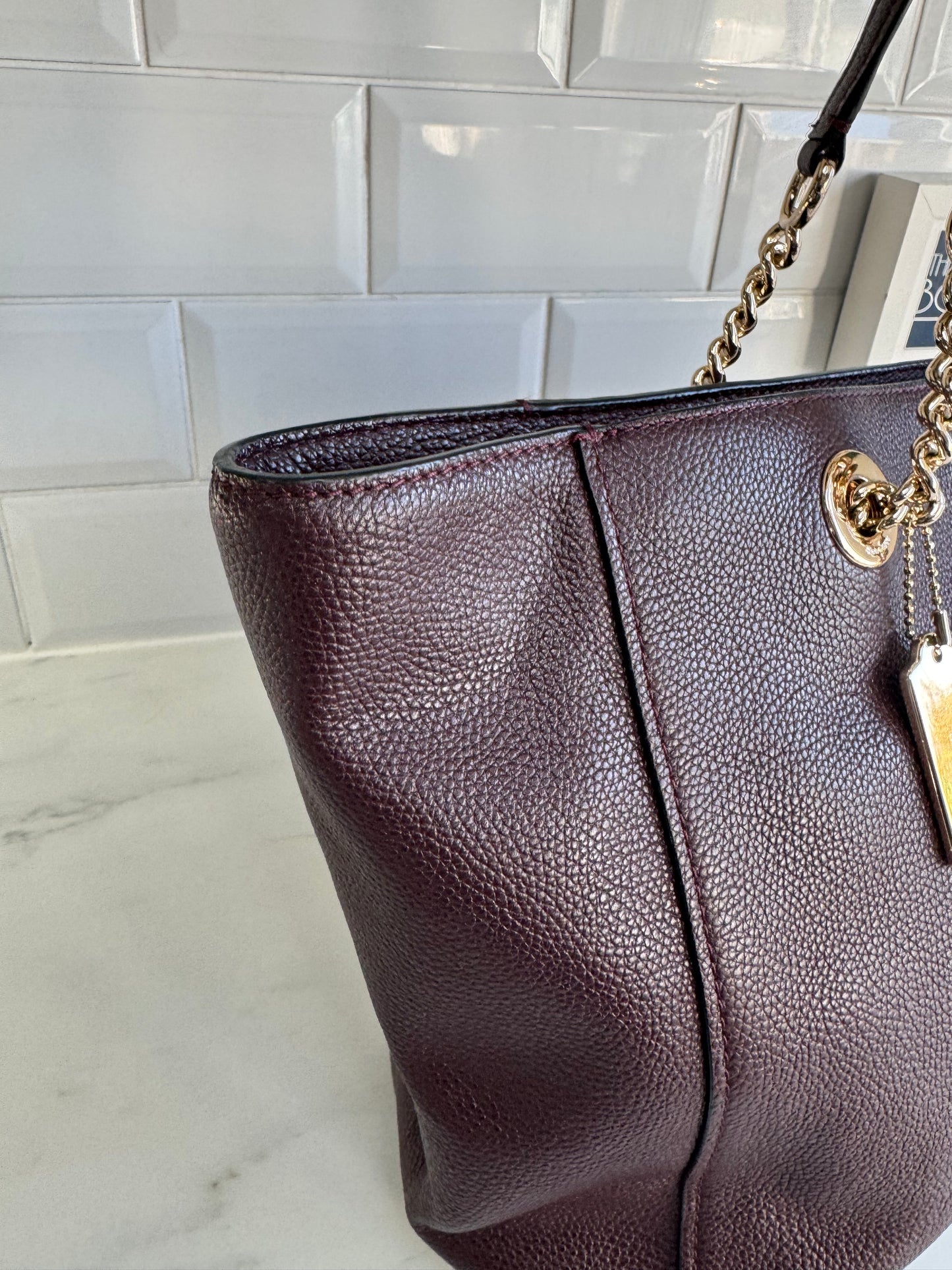 Coach Turnlock Tote - Burgundy