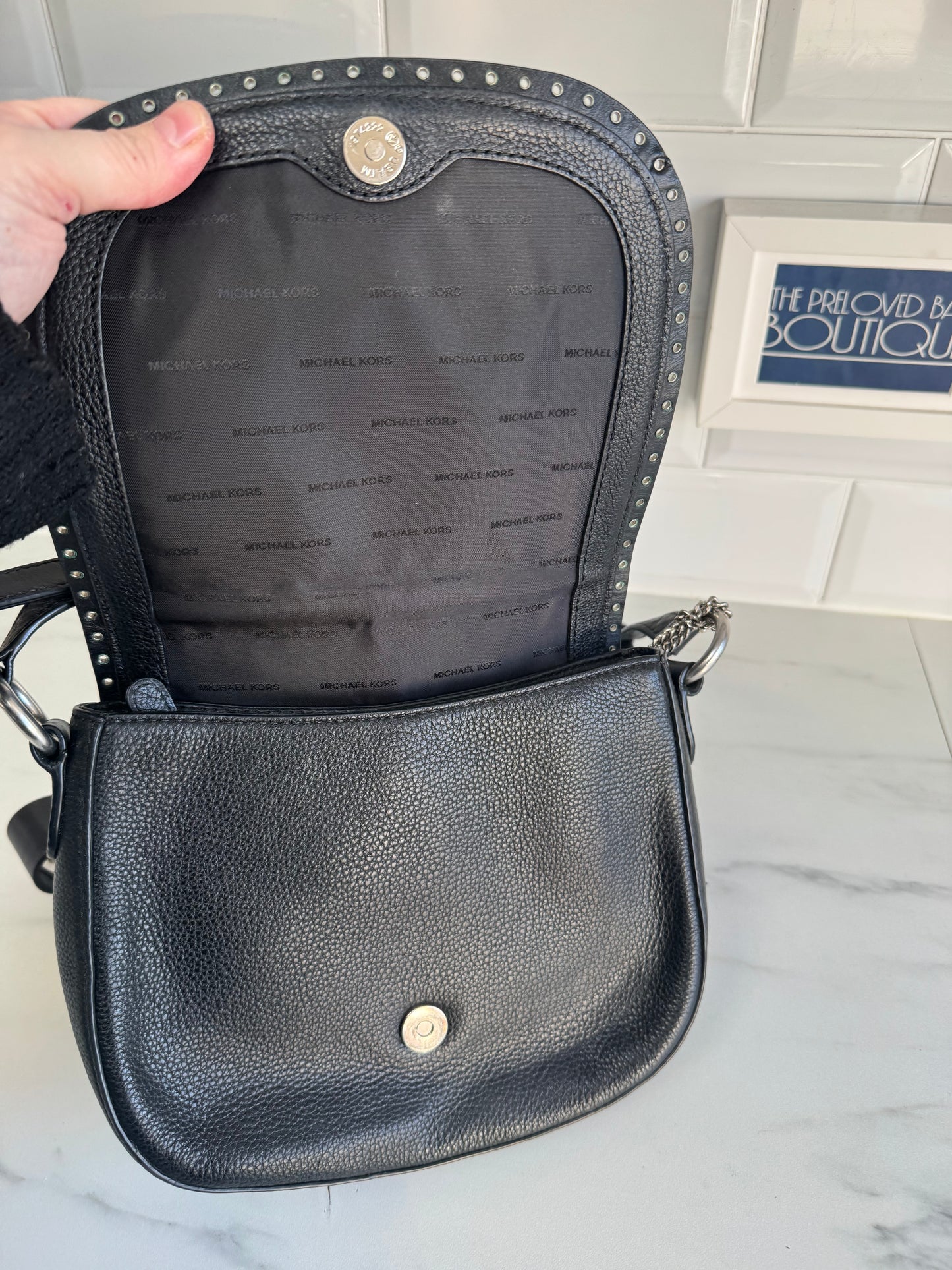 Michael Kors Brooklyn Saddle Bag - Black