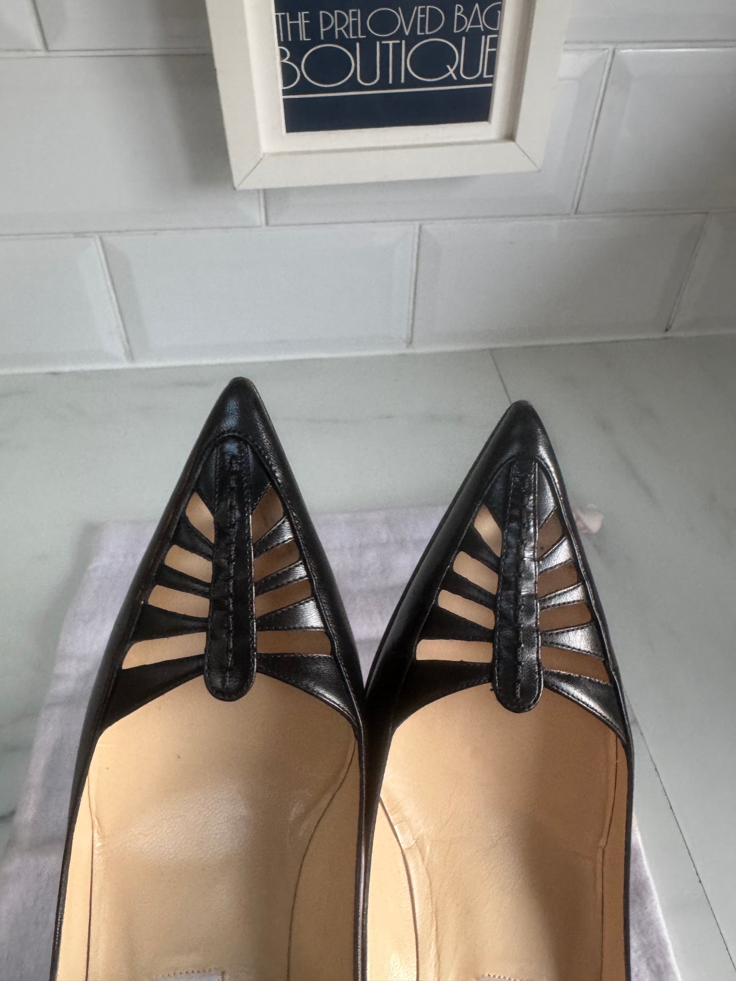 Jimmy Choo Cut Out Kitten Heels - Black