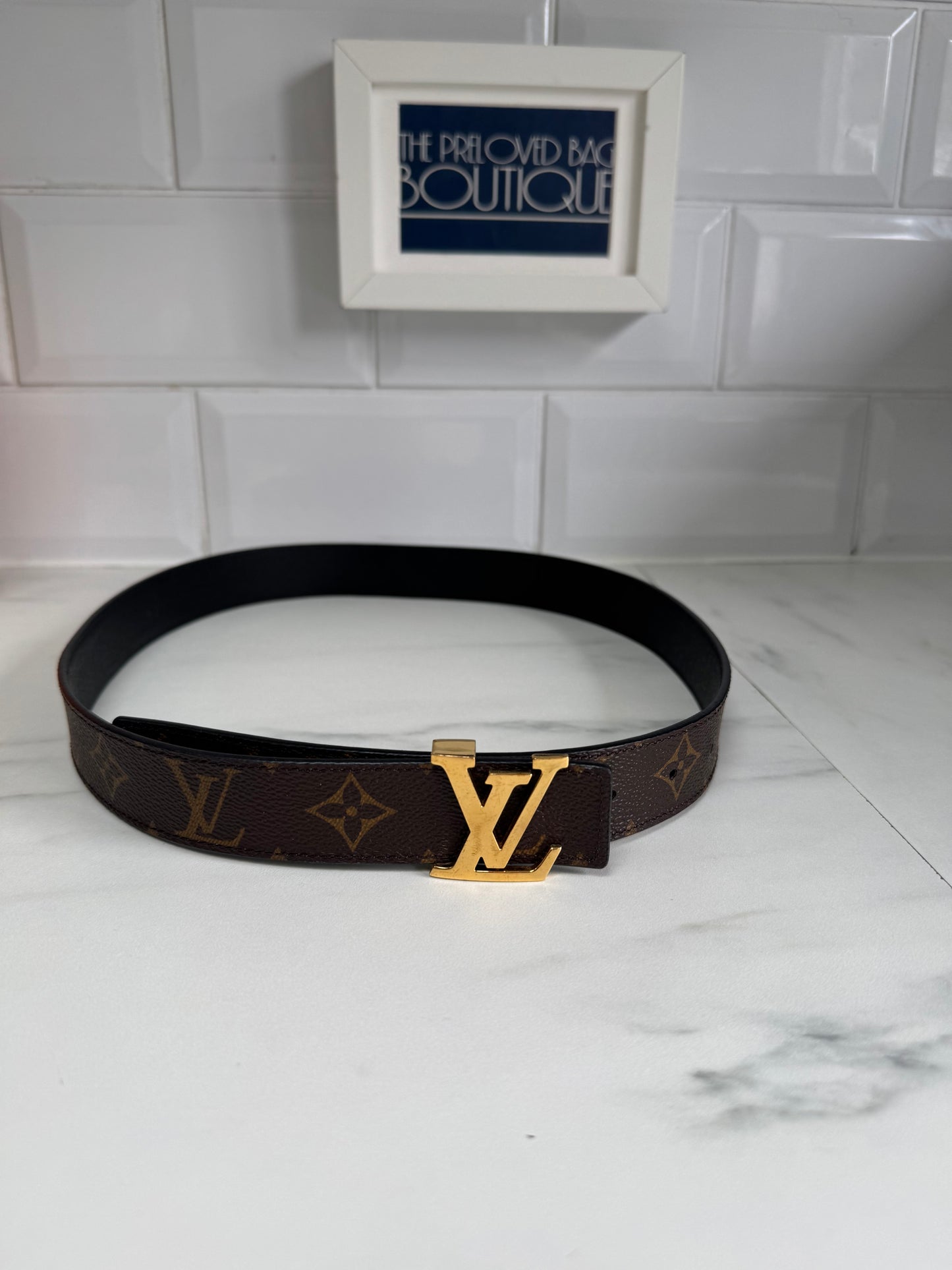 Louis Vuitton Initials Slim Monogram Belt - Brown