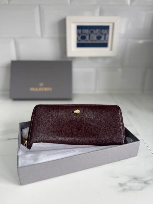 Mulberry Tree Zip Around Continental Purse - Oxblood