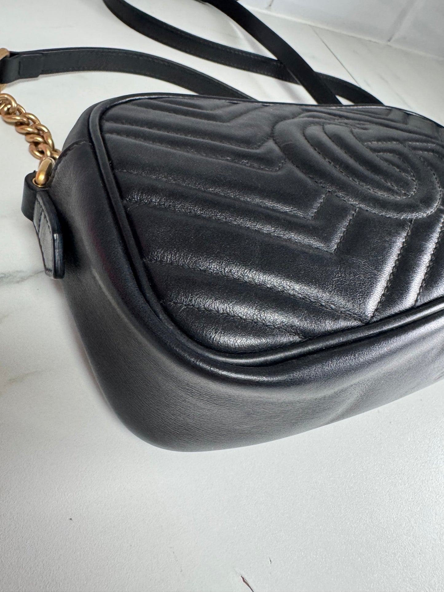 Gucci GG Mini Marmont Shoulder Bag - Black