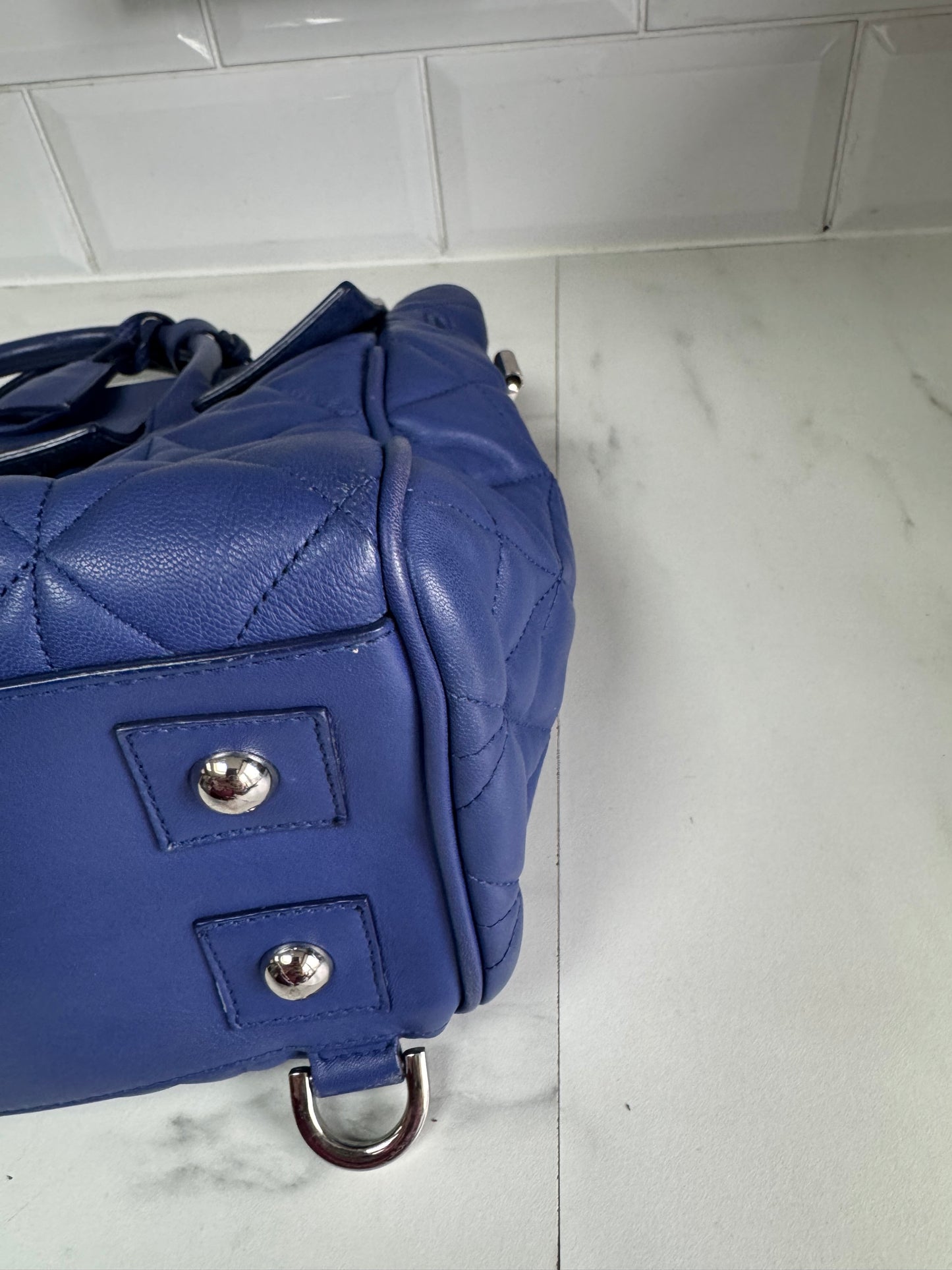 Mulberry Medium Quilted “Cara Delevingne” Backpack - Indigo Blue