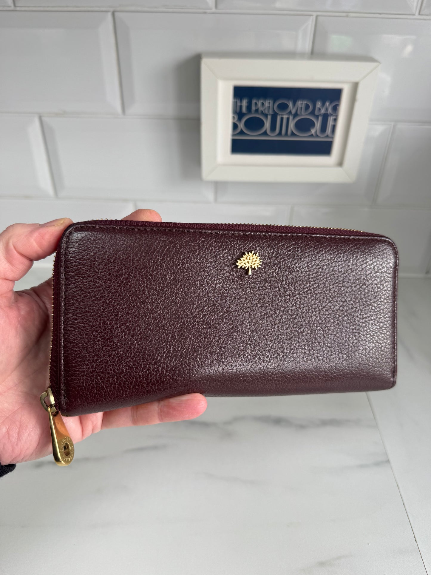 Mulberry Tree Zip Around Continental Purse - Oxblood