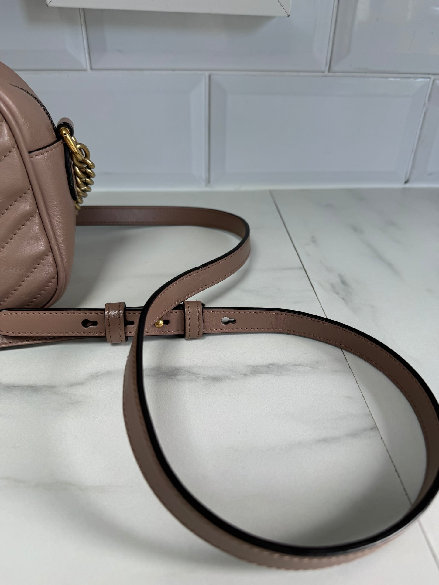 Gucci Marmont Shoulder Bag - Nude