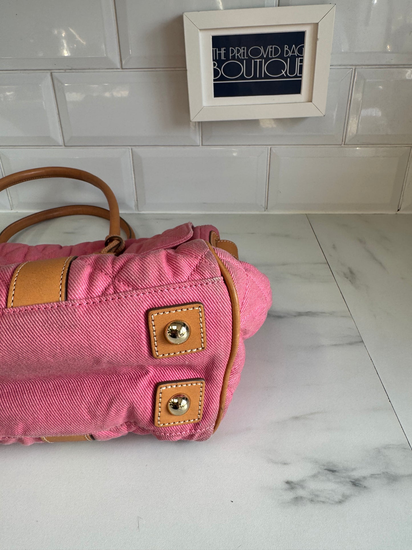 Mulberry Denim Quilted Bayswater - Candy Pink