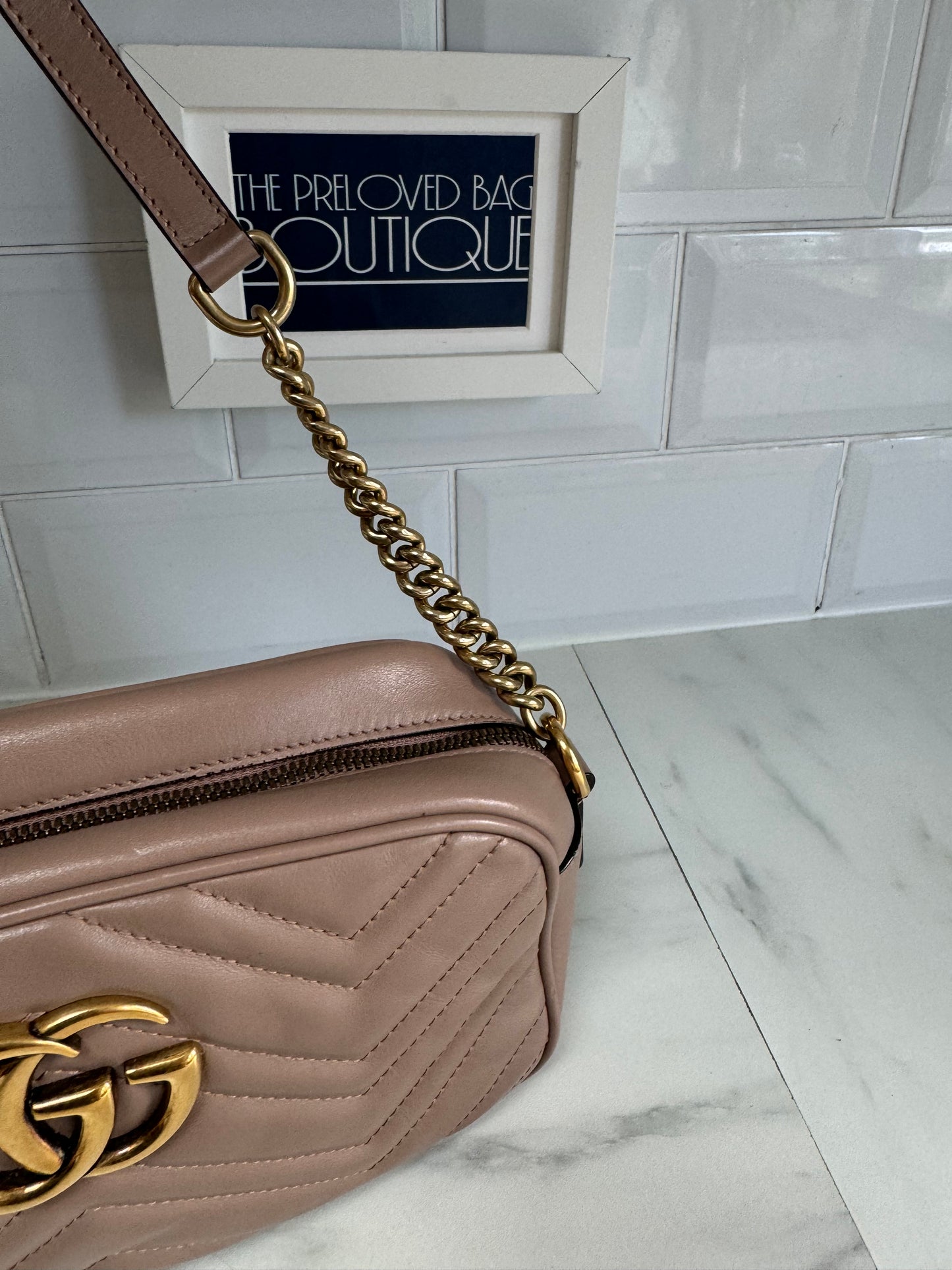 Gucci Marmont Shoulder Bag - Nude