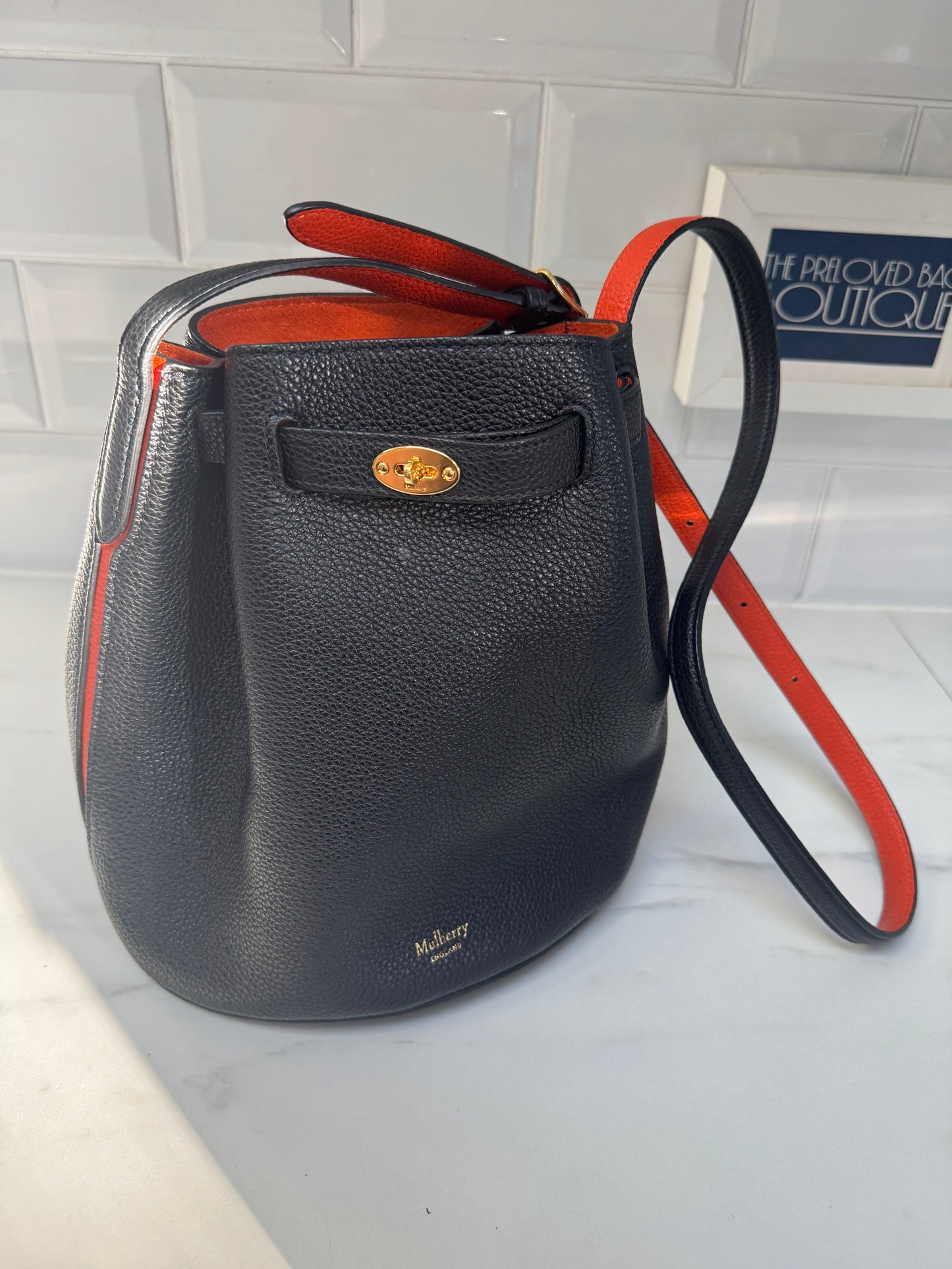 Mulberry Abbey Bag - Black and Orange