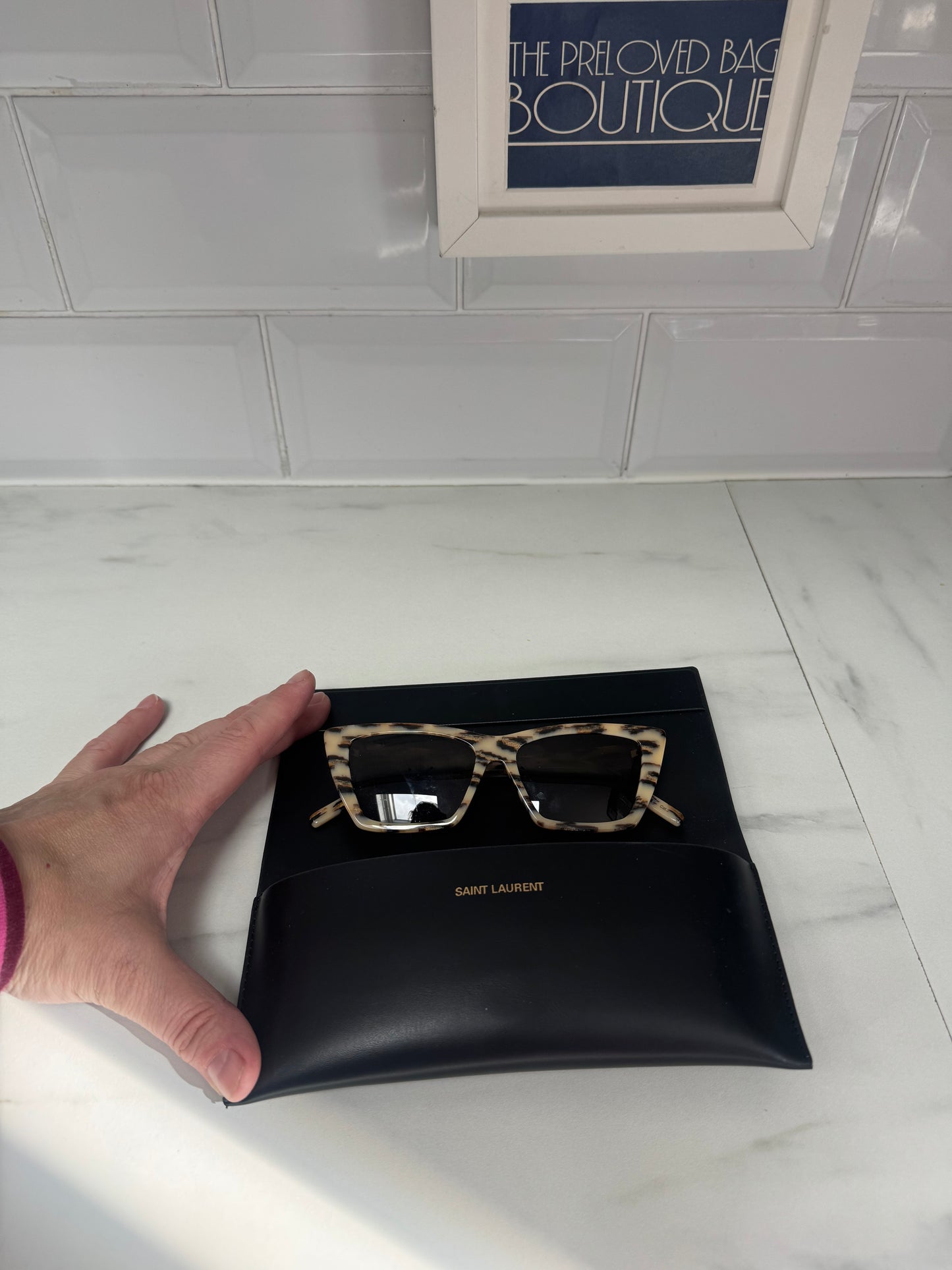Saint Laurent Deville Sunglasses - Ivory & Bronze