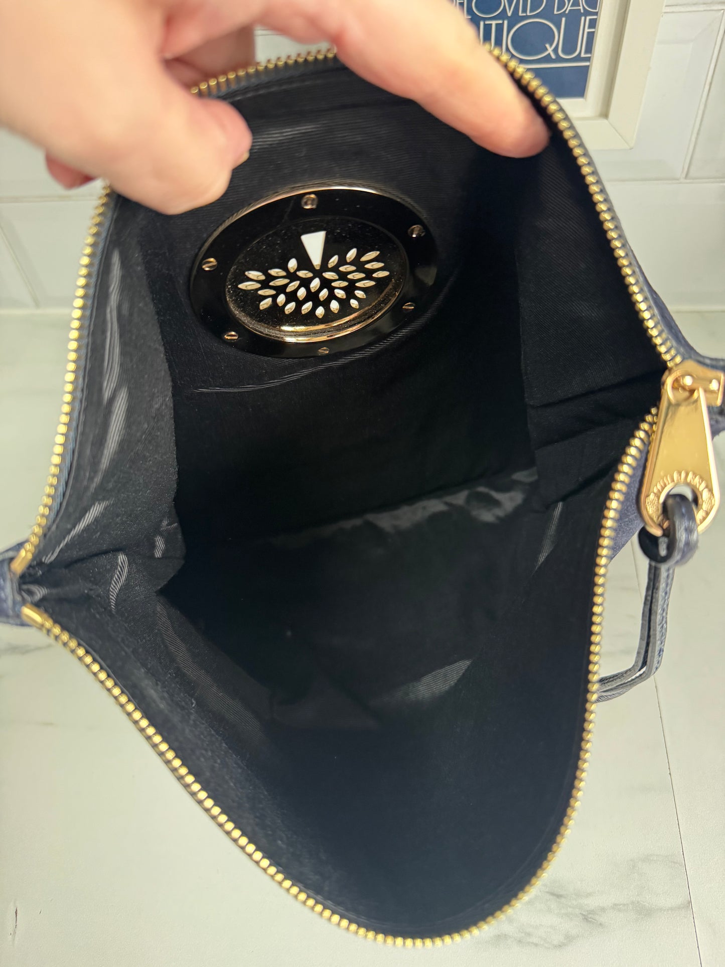 Mulberry Daria Clutch - blue Suede