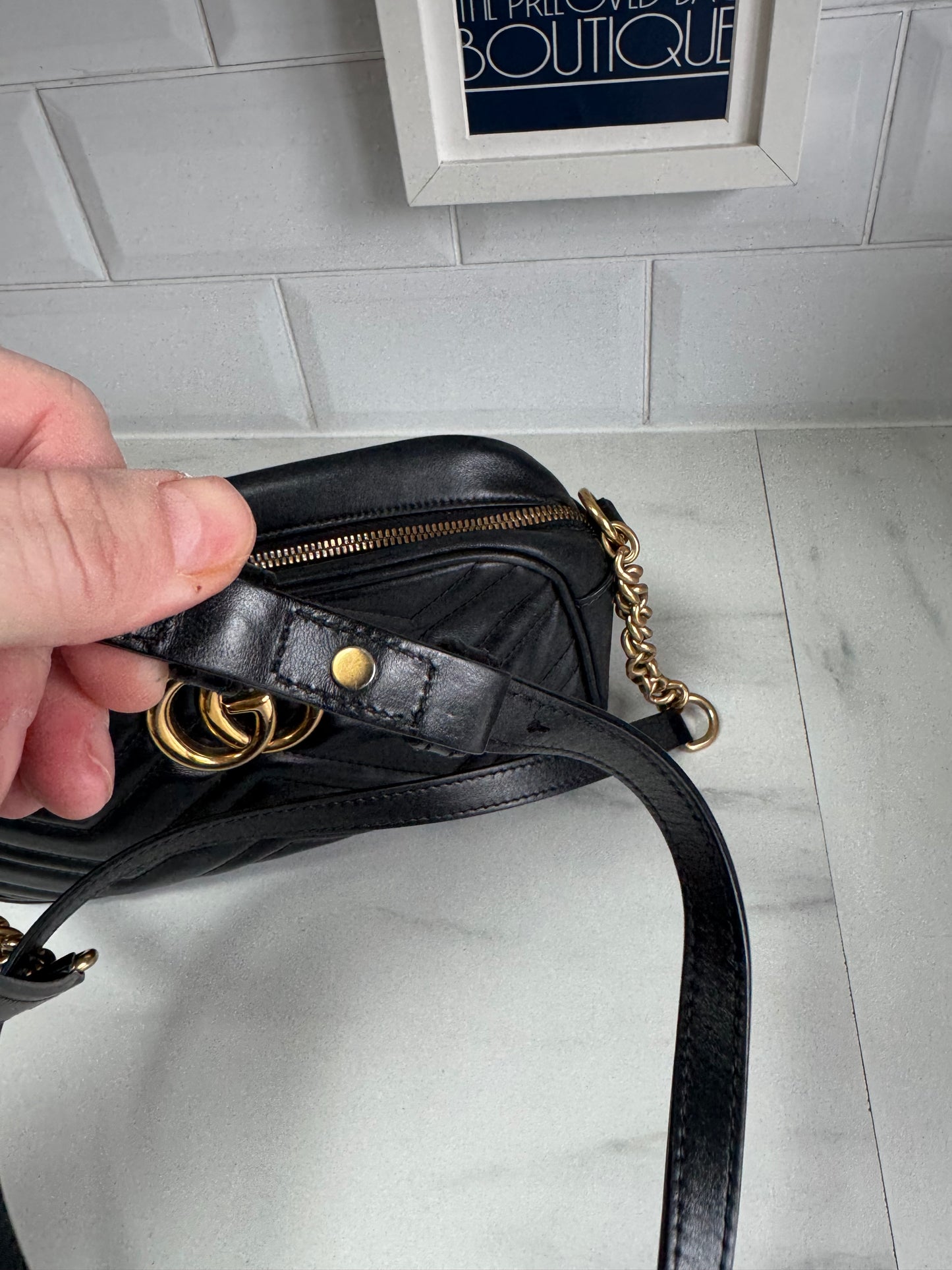 Gucci GG Mini Marmont Shoulder Bag - Black