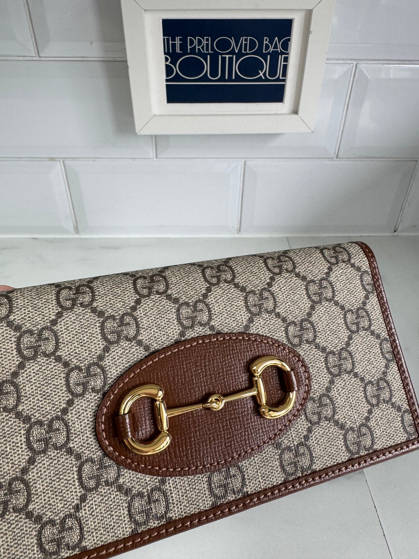 Gucci Horsebit Wallet on Chain - Brown and Beige