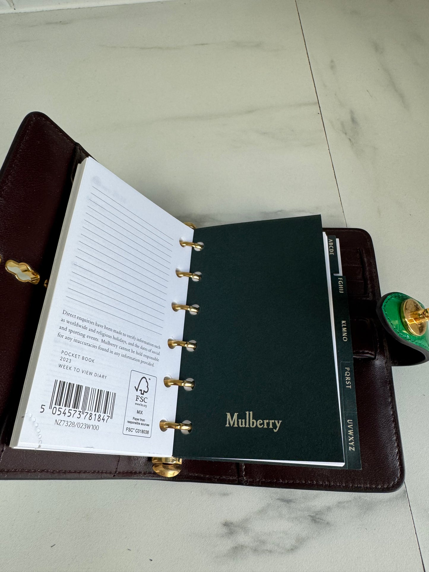 Mulberry Pocket Book - Emerald Croc Embossed