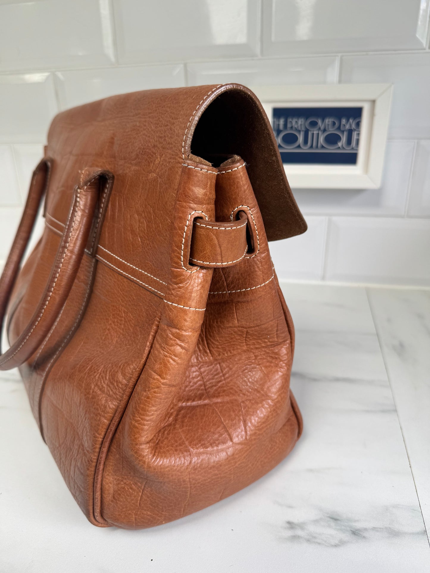 Mulberry Croc Embossed Bayswater - Oak
