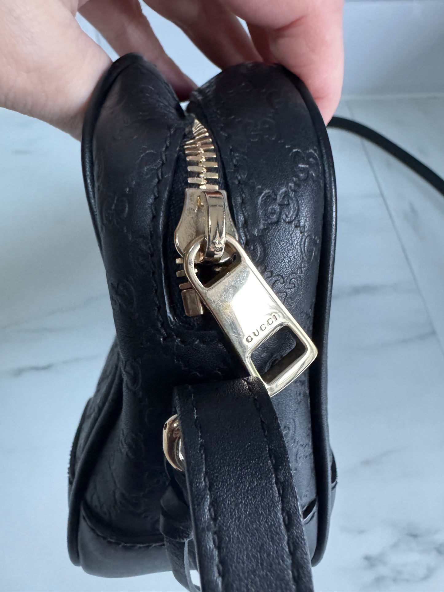 Gucci Micro Guccissima Bree Cross Body Bag - Black