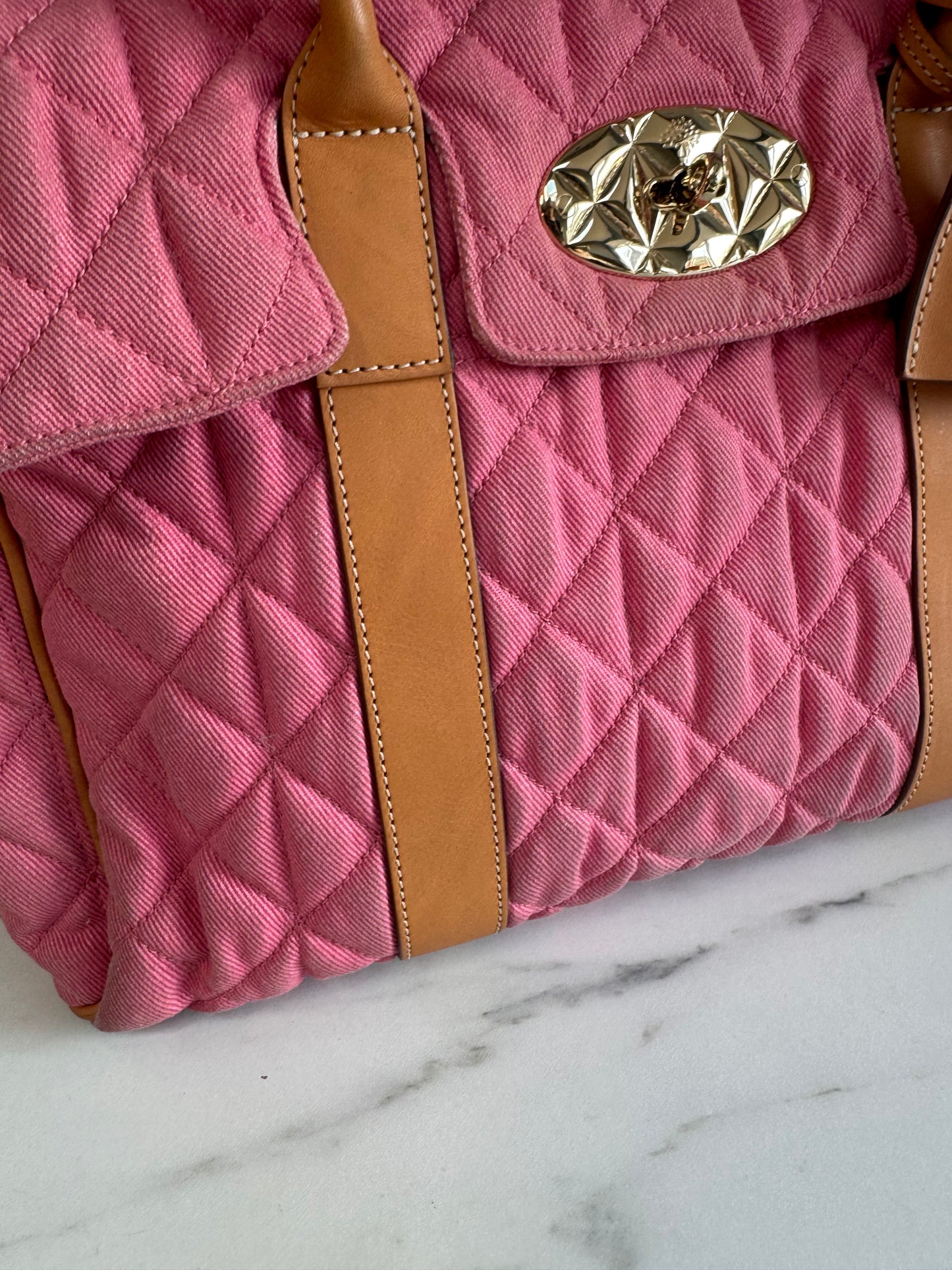 Mulberry Denim Quilted Bayswater - Candy Pink