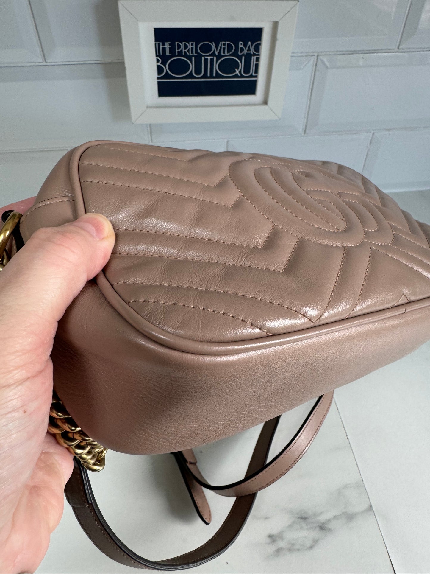 Gucci Marmont Shoulder Bag - Nude