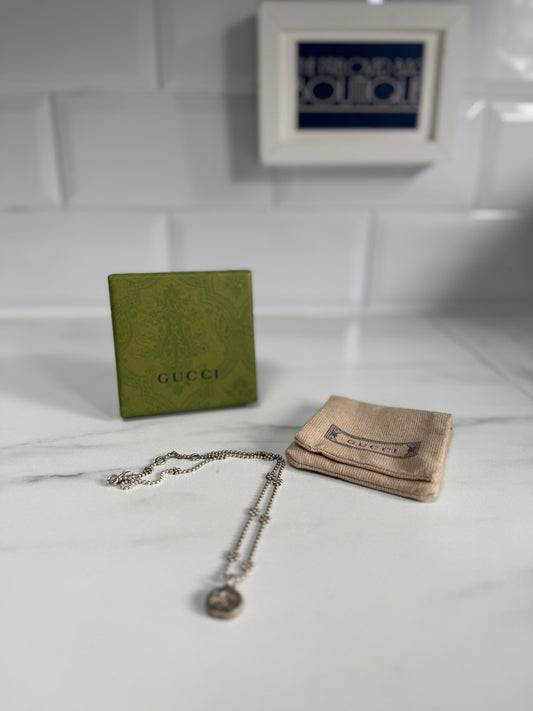Gucci Interlocking G Pendant Necklace - Silver