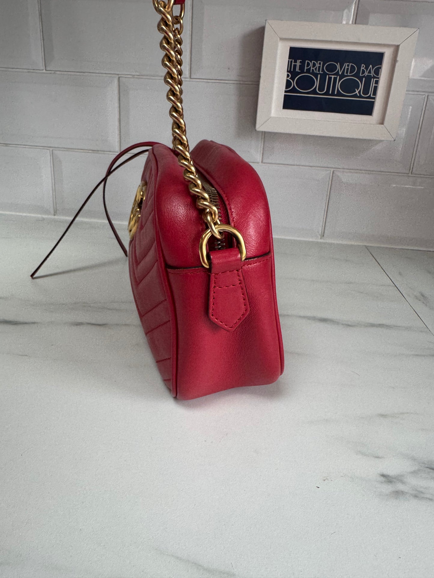 Gucci Marmont Small Shoulder Bag - Red