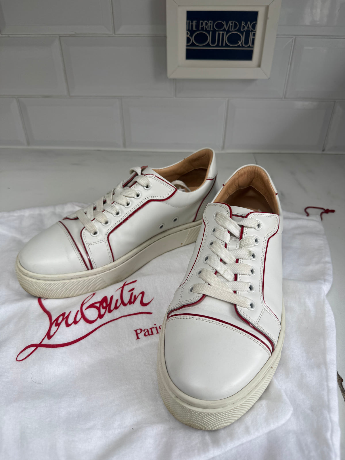 Christian Louboutin Viera Sneakers - White and Red