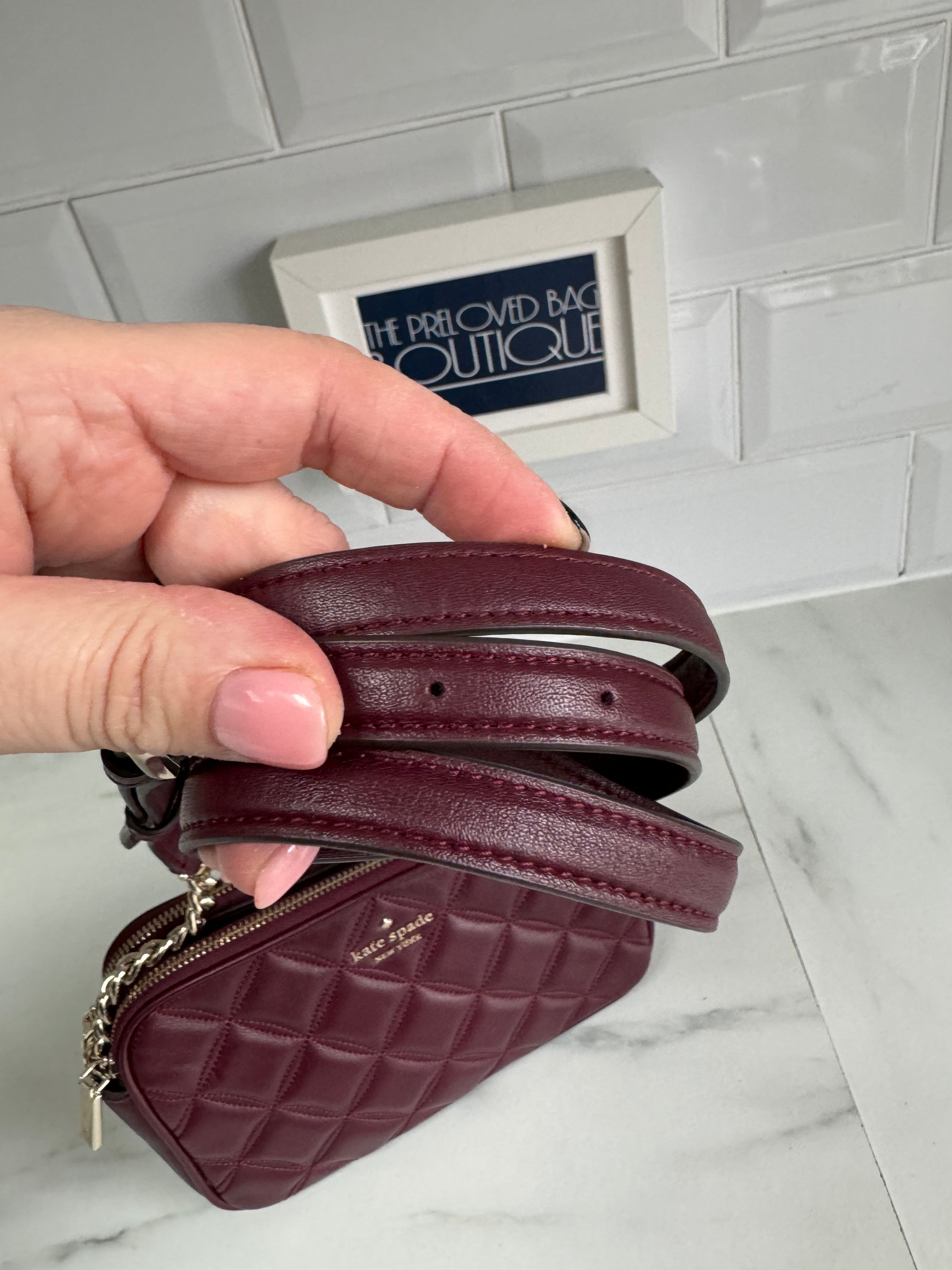 Leather handbag Kate Spade Purple in Leather - 30725438