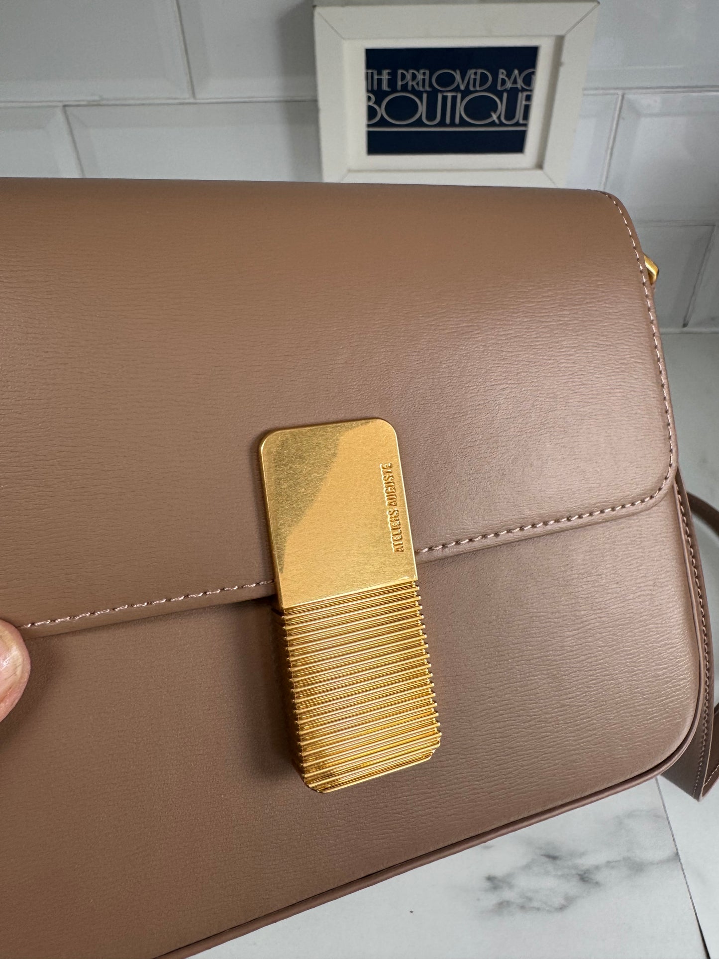 Ateliers Auguste Mini Monceau gold Edition - taupe box leather
