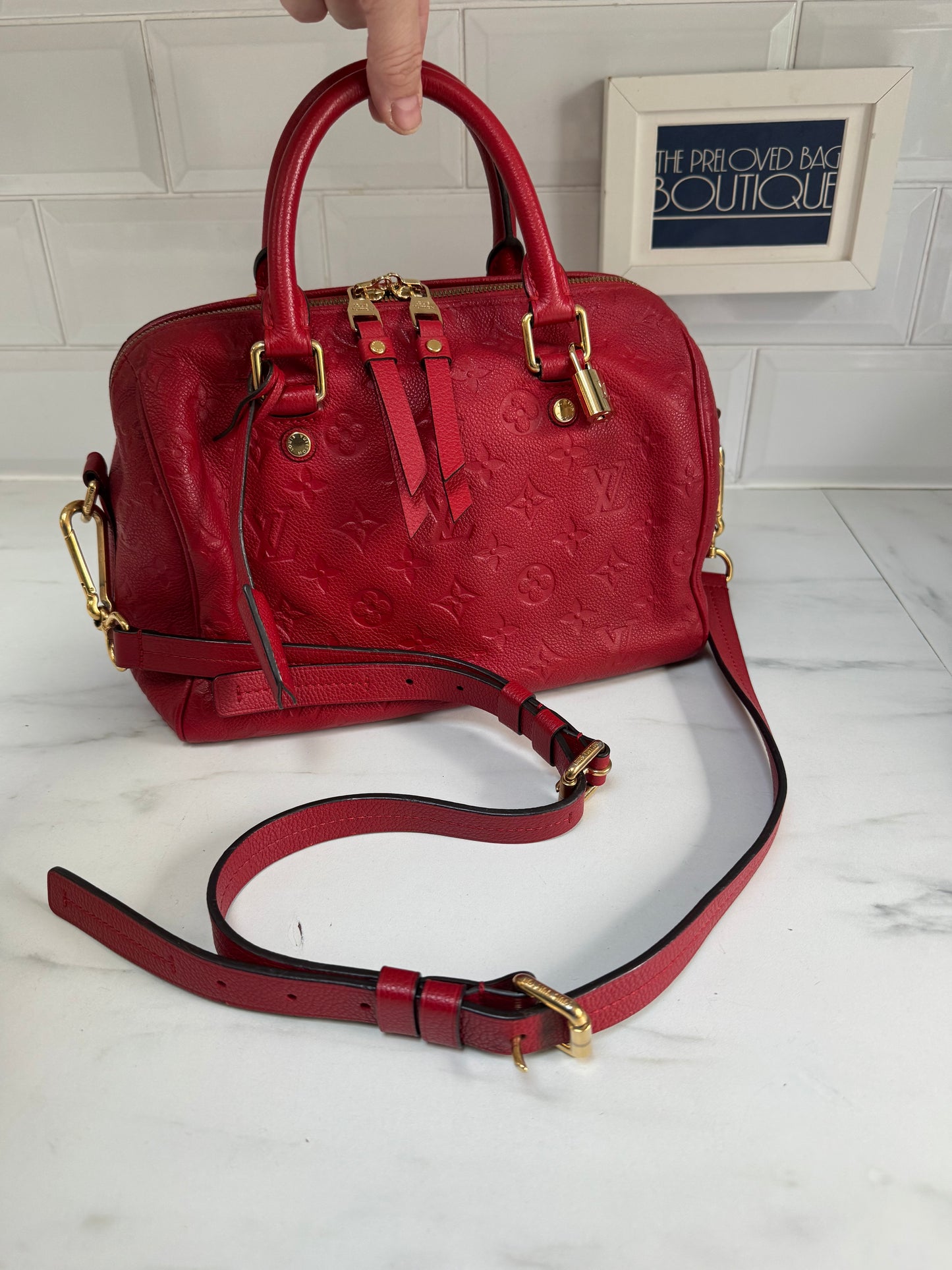 Louis Vuitton Speedy 25 Bandouliere - Red Emperiente