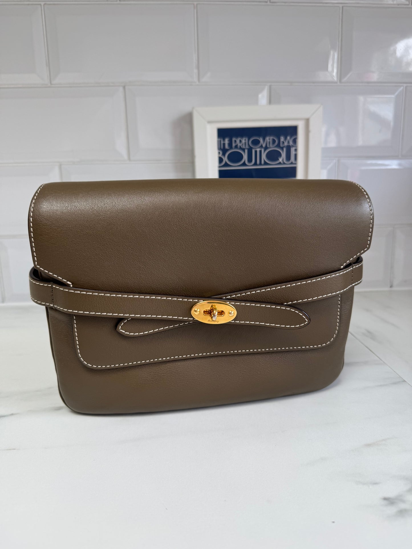 Mulberry Belted Bayswater Satchel - Dark Palm