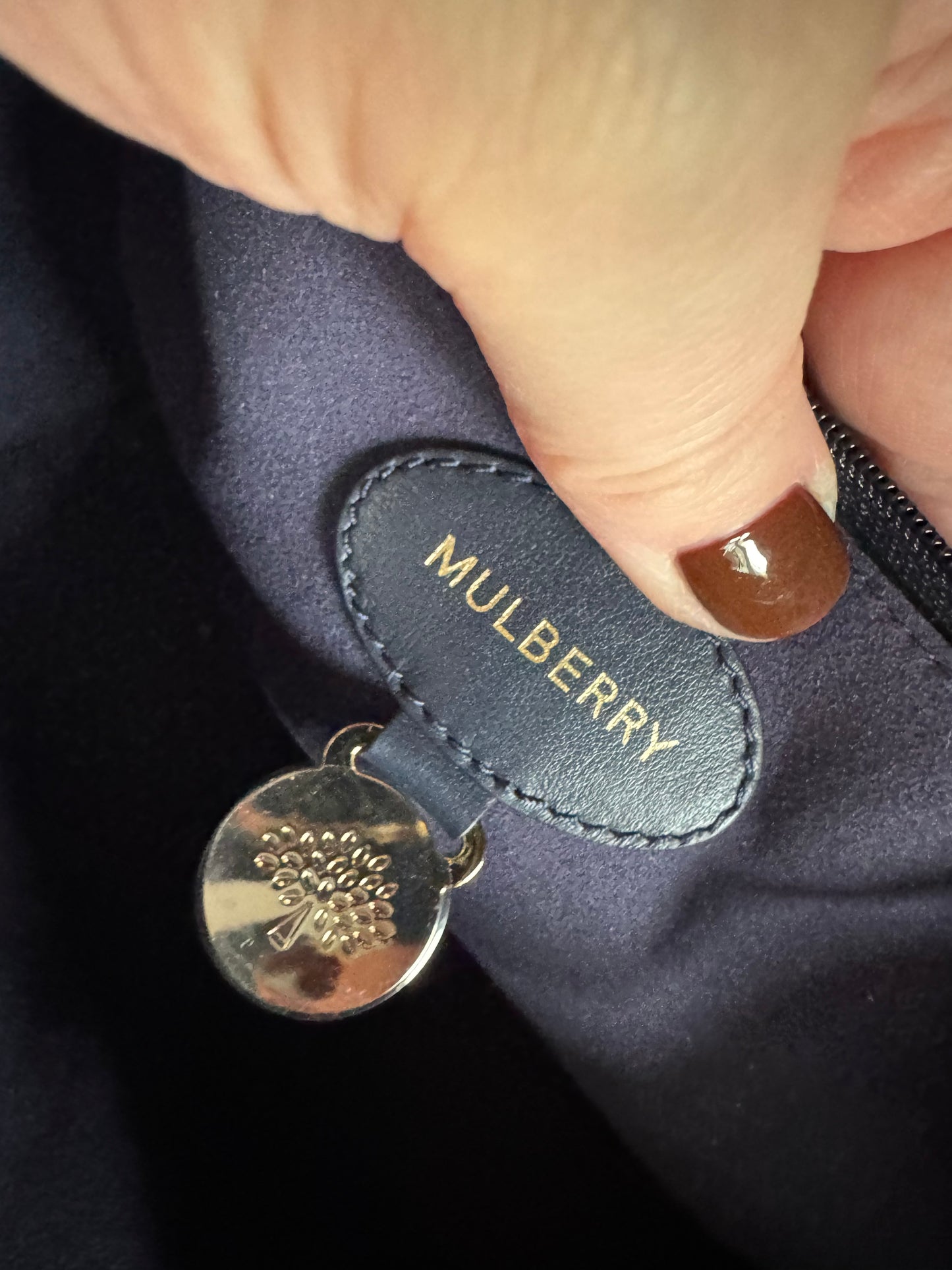 Mulberry Medium Twilight Rafia Lily - blue, pink, black and white